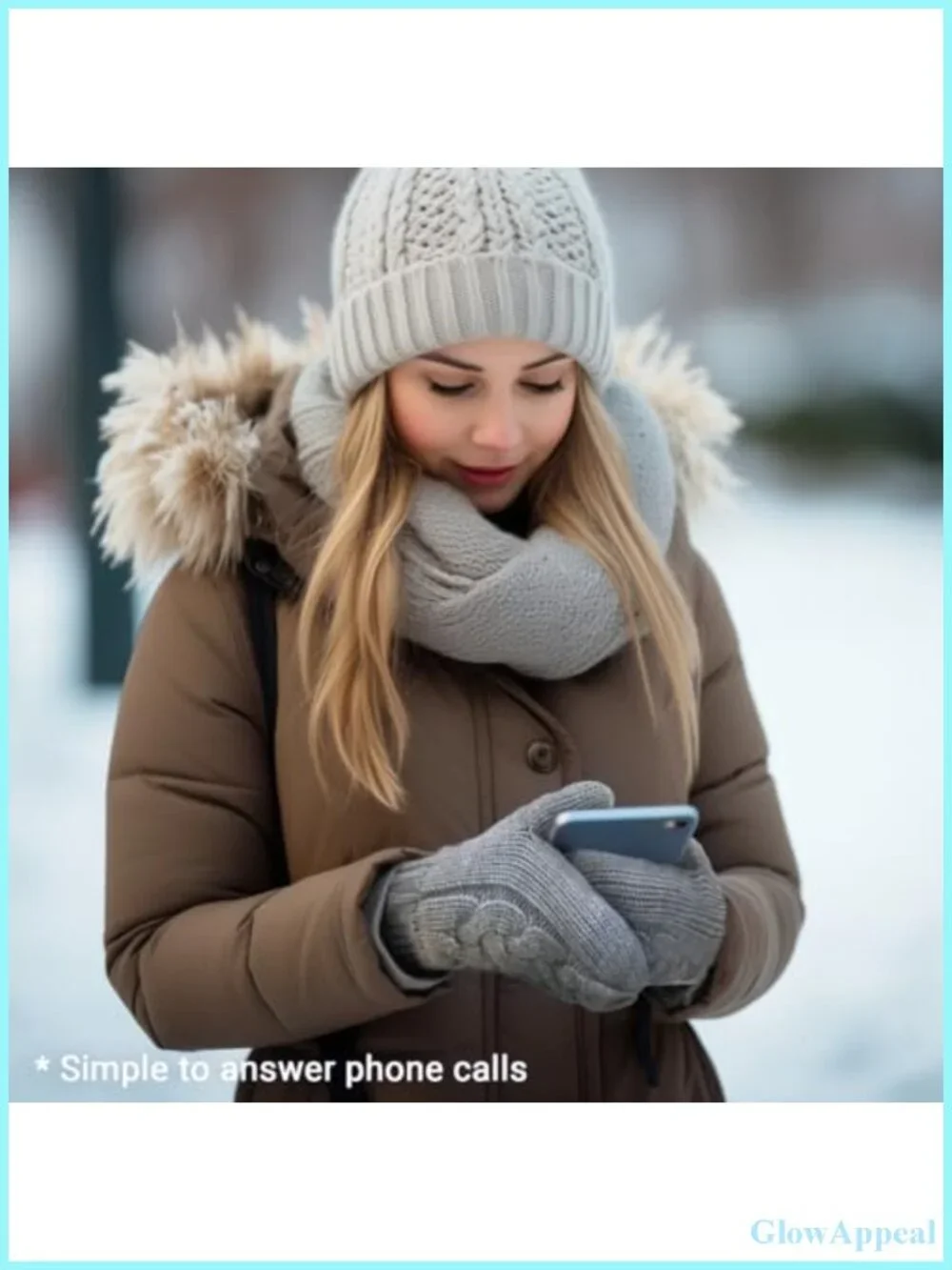 Women's Sherpa Lined Touchscreen Mittens with Snowflake Silicone Grip